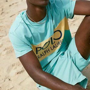 POLO Ralph Lauren Prepster Aqua Blue Green Swim Shorts - 32